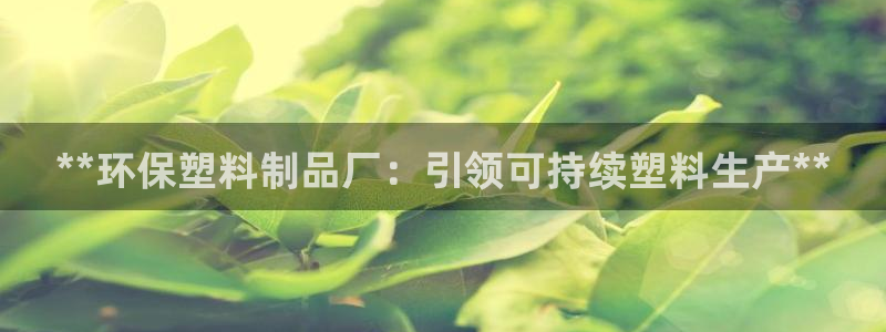 太陽誠(chéng)集團(tuán)有限公司有多少人：**環(huán)保塑料制品廠：引領(lǐng)可持續(xù)塑